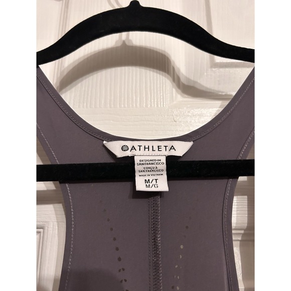 Athleta Presidio Laser Cut Dress Medium Asymmetric Maxi Racer Back Athleisure - Picture 2 of 11
